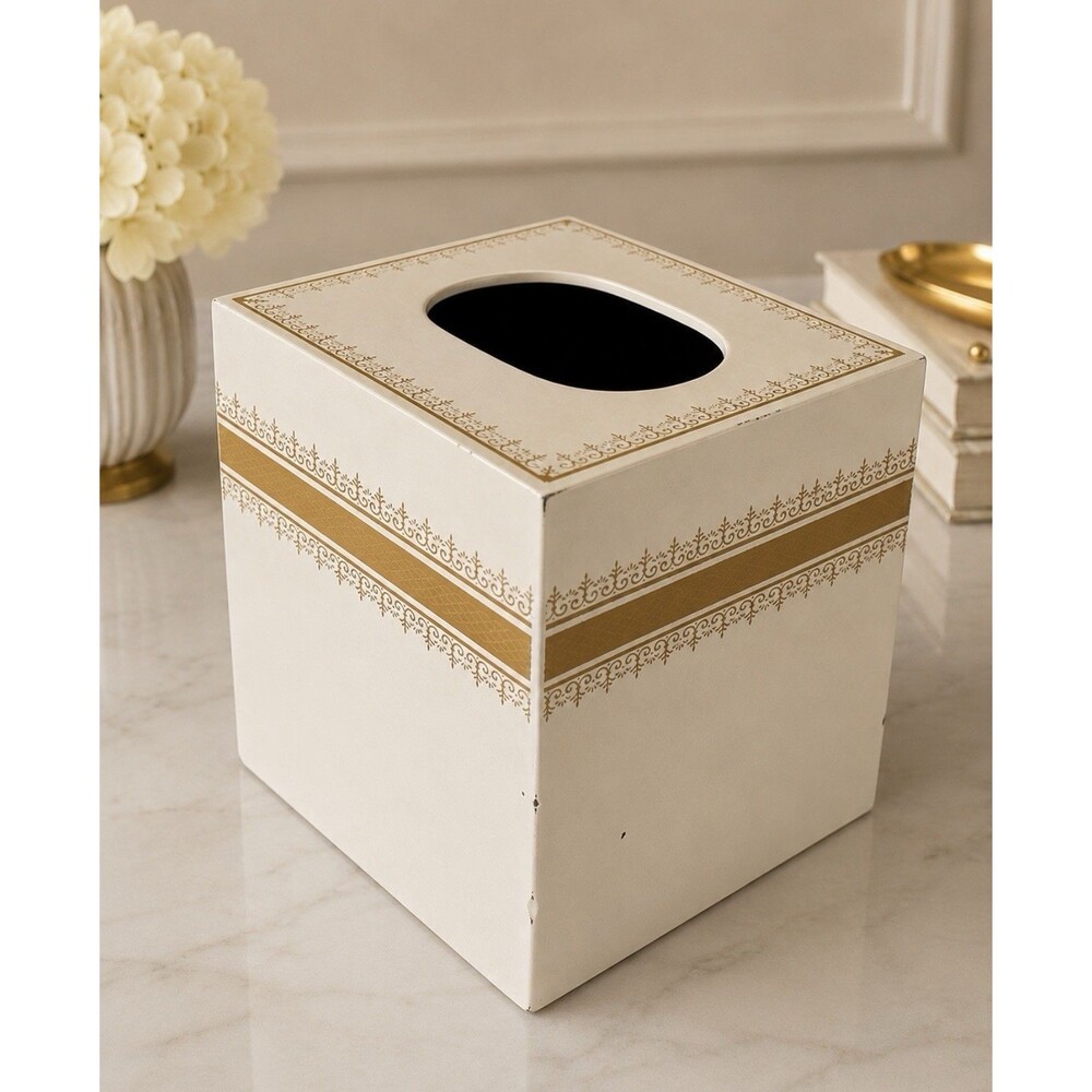 Vintage ANDRE RICHARD “REGAL GOLD” Tissue Box.